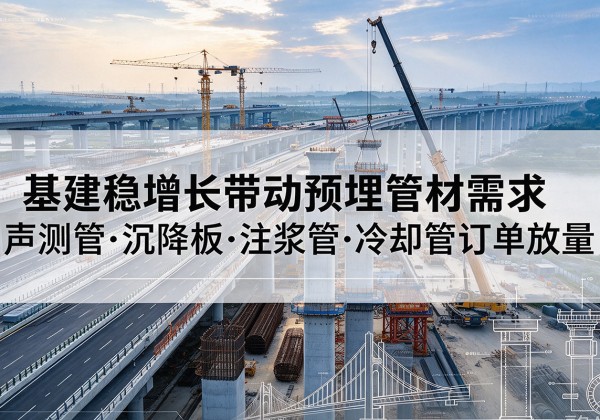 牟平基建稳增长带动预埋监测管材需求，声测管、沉降板、注浆管订单持续放量